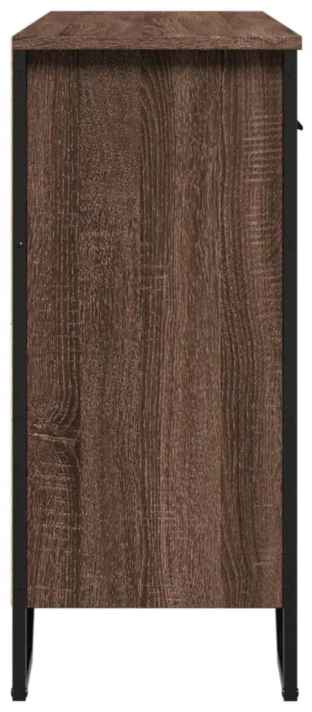barna tölgy színű szerelt fa tálalószekrény 97 x 32,5 x 74,5 cm