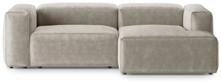 Bézs kordbársony sarokkanapé (jobb oldali-heverő résszel) Bergano – Cosmopolitan Design