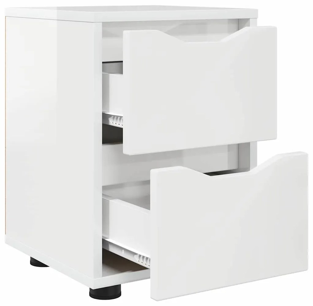 Éjjeliszekrények 2 pcs Magas Fényű Fehér 30,5 x 30 x 43 cm