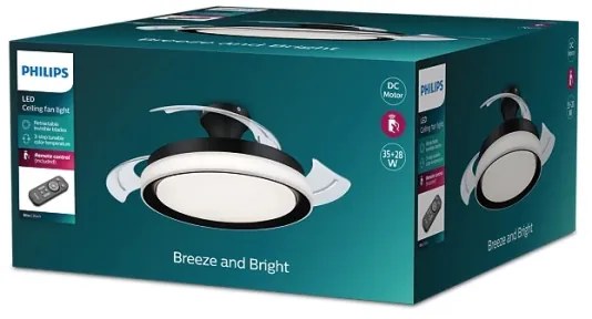 Philips-LED Mennyezeti lámpa ventilátorral LED/35W/230V 5500/4000/2700K + távirányító  fekete
