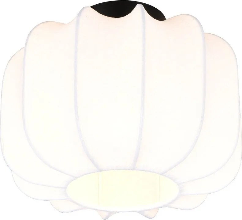 Fehér fém mennyezeti lámpa textil búrával ø 25 cm Madleine – Reality