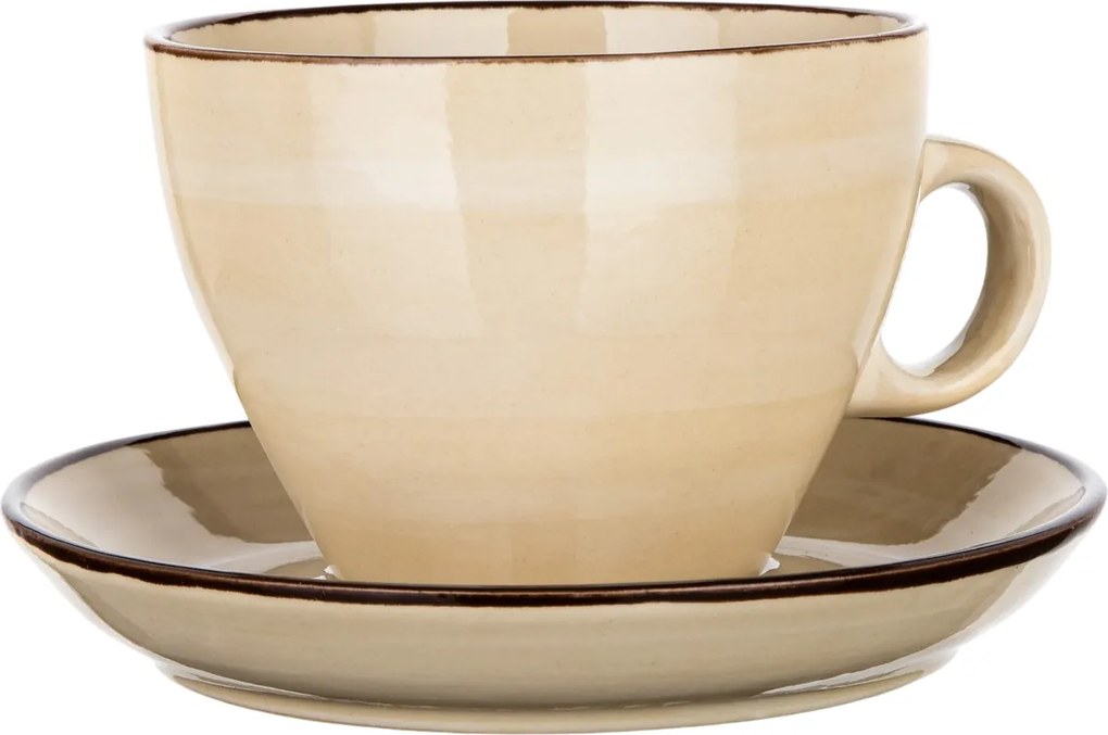 Banquet PALAS csésze csészealjjal, 290 ml, krémszínű