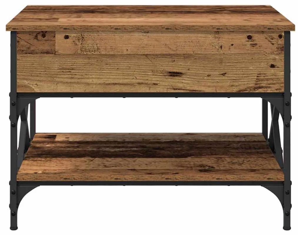 vidaXL Dohányzóasztal Öreg fa 70x50x50cm Faanyag