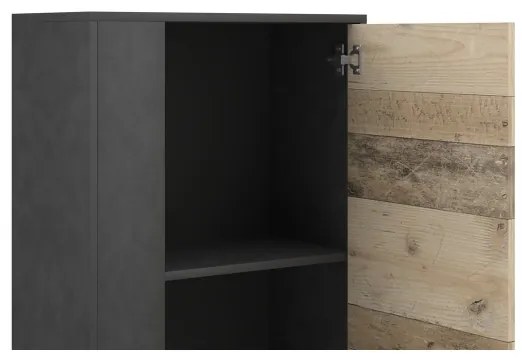 Nappali szekrénysor BRICK barna/fekete