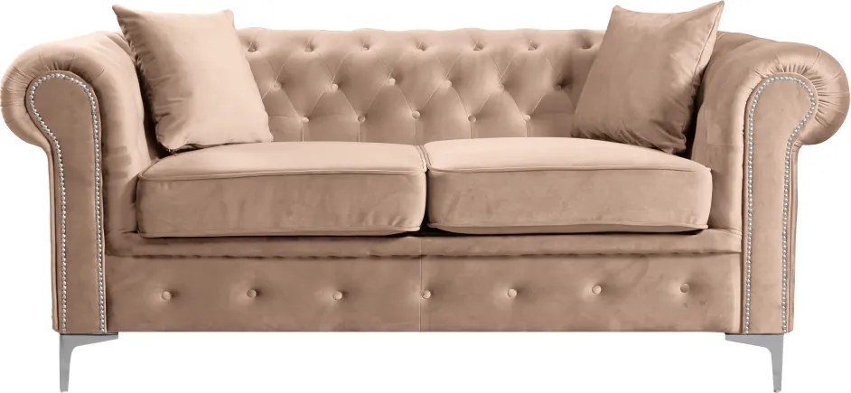 Luxus 2-es ülés, világosbarna Velvet szövet, ROMANO