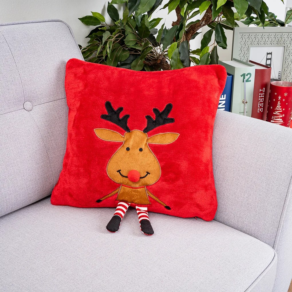 4Home Happy Reindeer karácsonyi párnahuzat, 40 x 40 cm