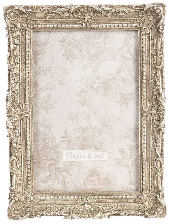 vintage képkeret műanyag 10x15 cm ezüst mintás