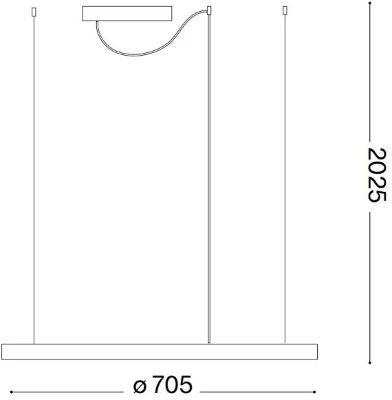 Ideal Lux - LED csillár kábellel ORACLE SLIM LED/37W/230V, 3000 K, átmérő 70 cm, fekete