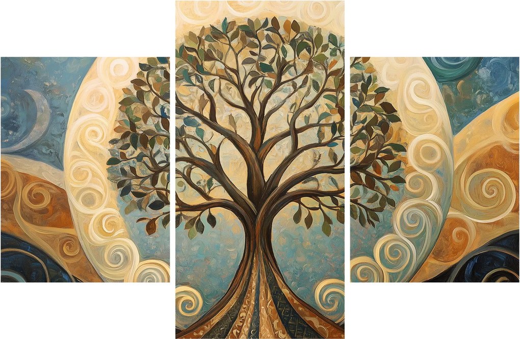 Kép – Életfa és spirálok (90x60 cm)
