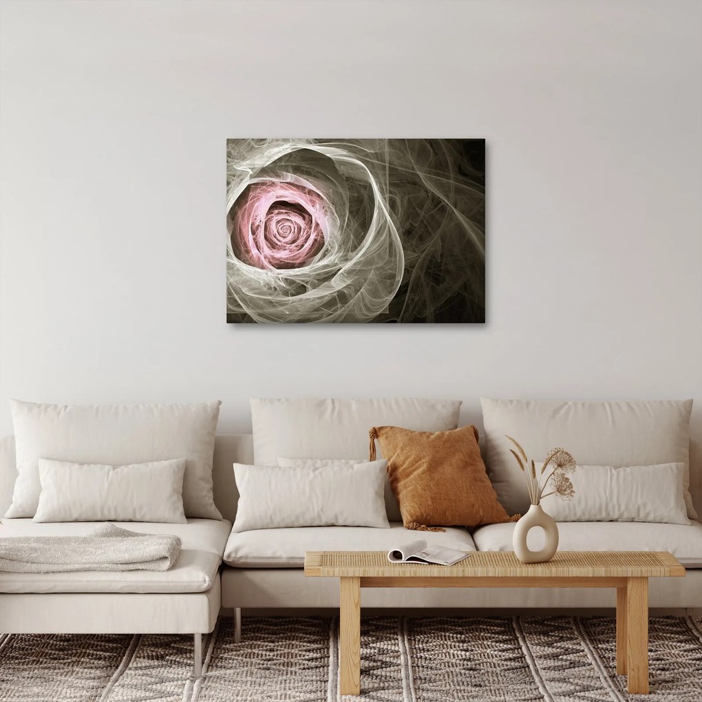 Kép - Absztrakt rózsa világos rózsaszín (70x50 cm)