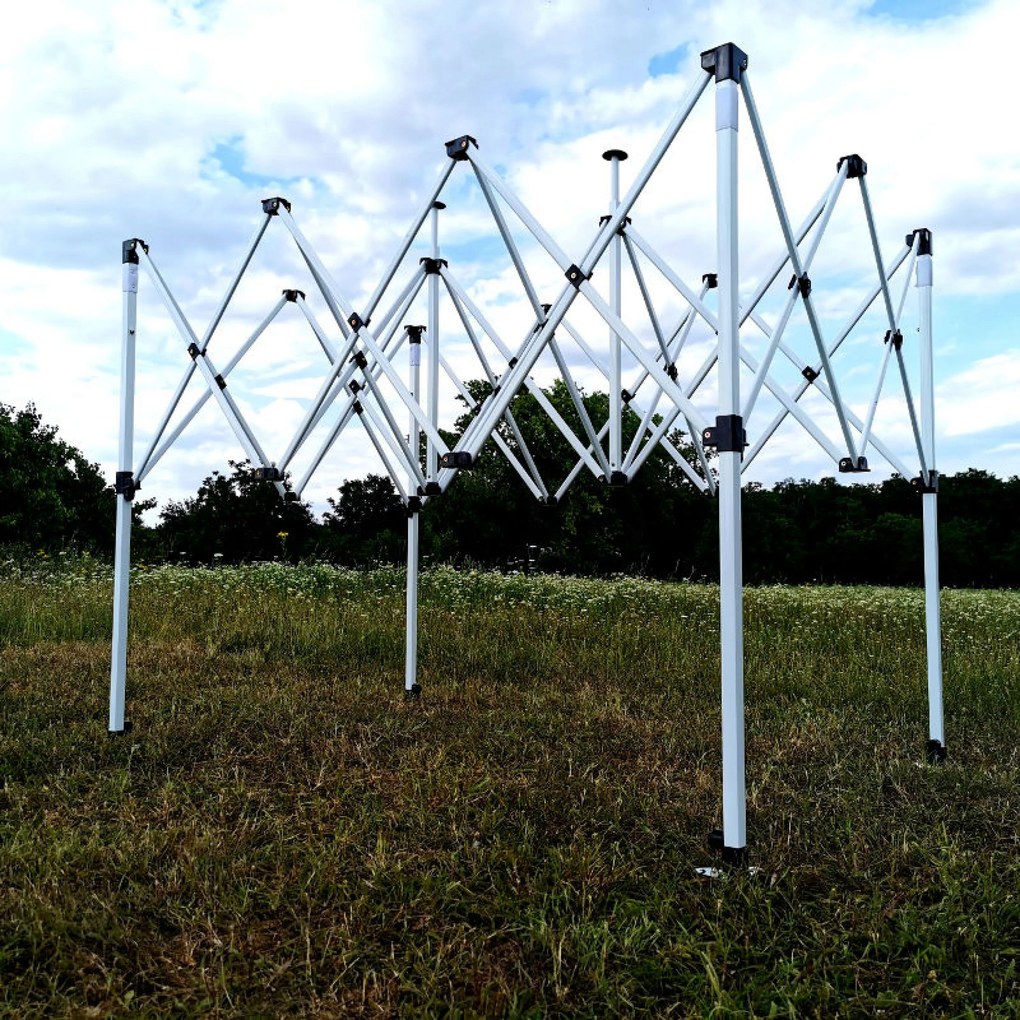 Stan a Kereskedelem 2 x 3 m SZUPER Acél | Összeszerelés 2 perc alatt | BRIMO - plusz 3 oldalfal - Fekete