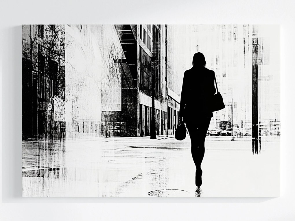 Vászonkép Canvas Város Utca Nő Magány Anonimitás 60x40