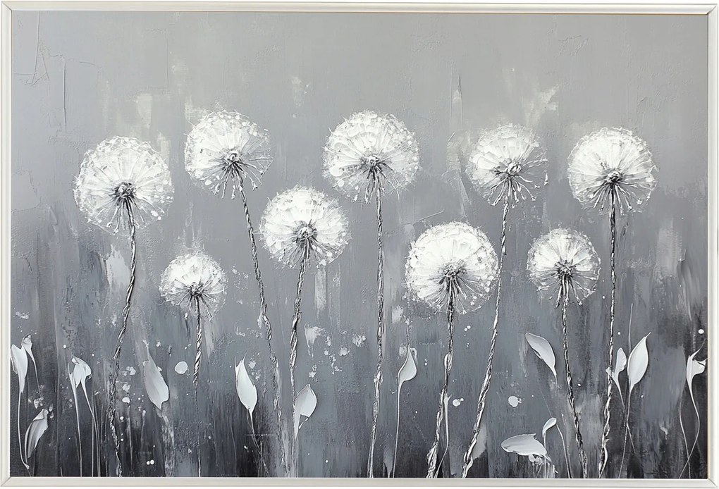 Poszter Keret Alumínium Természet Tavasz Virágok Pitypang Pehely 60x40