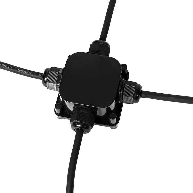 3 db-os kerti tüskés lámpa készlet fekete, kábellel és dugóval IP65 - Done