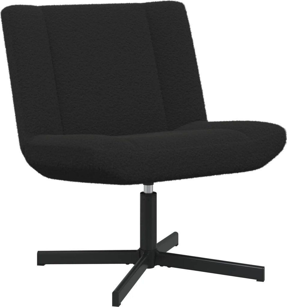 vidaXL Forgószék Fekete 63 x 75 x 76 cm Báránybőr