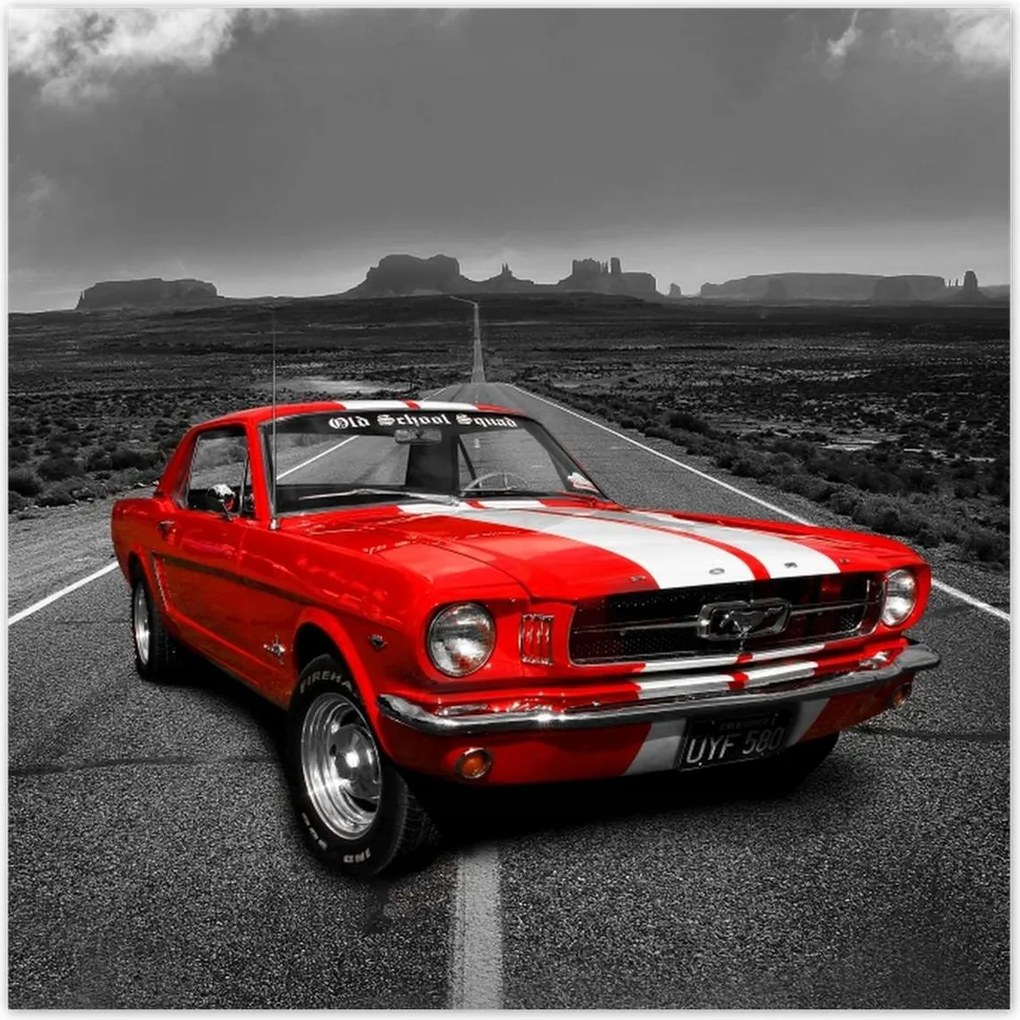 Poszter 70x70 Piros Ford Mustang Usa