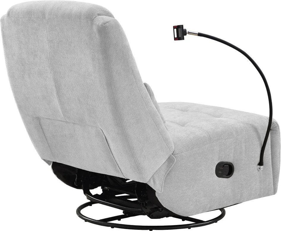 Luxus forgó fotel, hintafotel, világosszürke, UMBRO