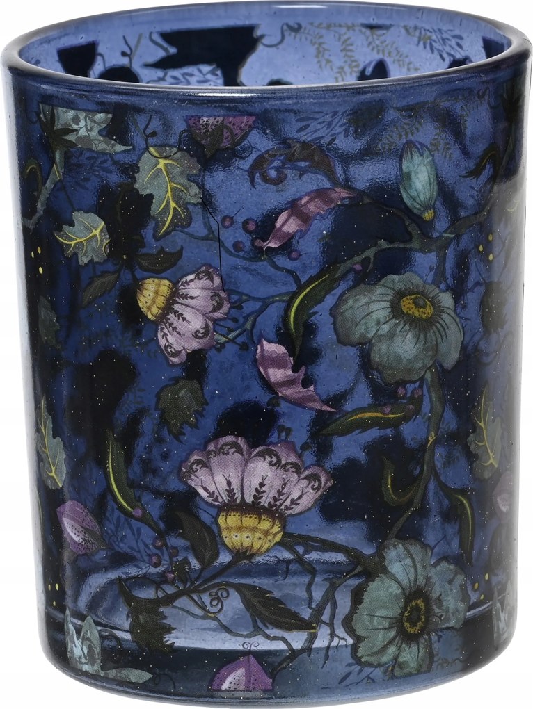 Dekoratív üveg gyertyatartó különböző mintákkal 7x8,3cm 1db