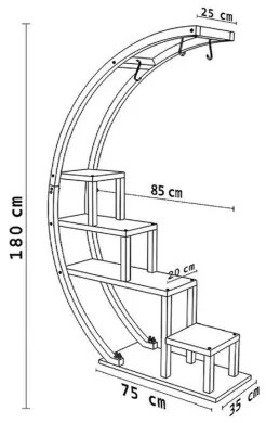 Virágállvány GARDEN 180x85 cm barna/fekete