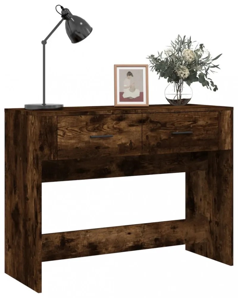 füstös tölgy színű szerelt fa tálalóasztal 100 x 39 x 75 cm