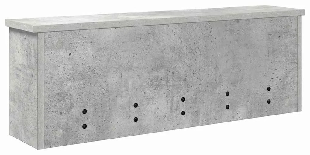 Fali Kabáthorog polcokkal Beton szürke 75 x 16 x 26 cm Faanyag