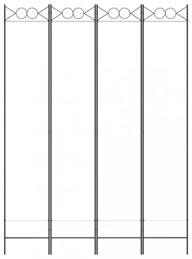 4 paneles fehér szövet térelválasztó 160x220 cm