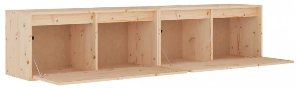 2 db tömör fenyőfa faliszekrény 80 x 30 x 35 cm