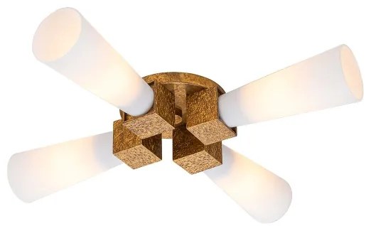 Elstead KRISTY-4P-DG-OPAL - KRISTY rúddal szerelt csillár 4xE27/40W/230V rézszínű