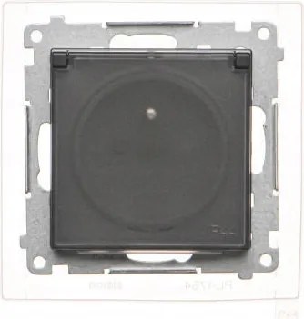 Szimpla aljzat földelt IP44 matt fekete Simon 55 TGZ1BCZ.01/149A