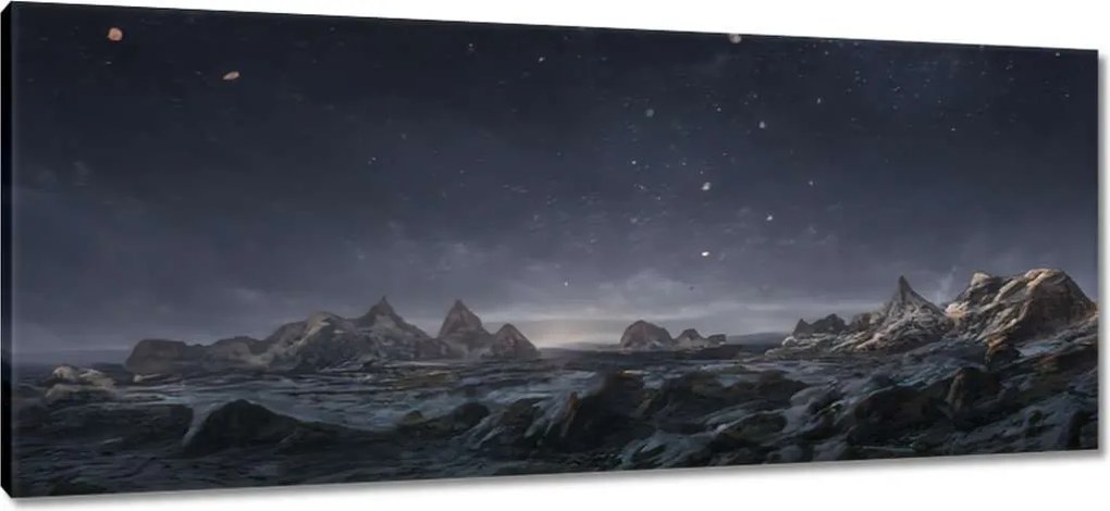 Vászonkép 100x40 Éjszakai csodálatos hegyek