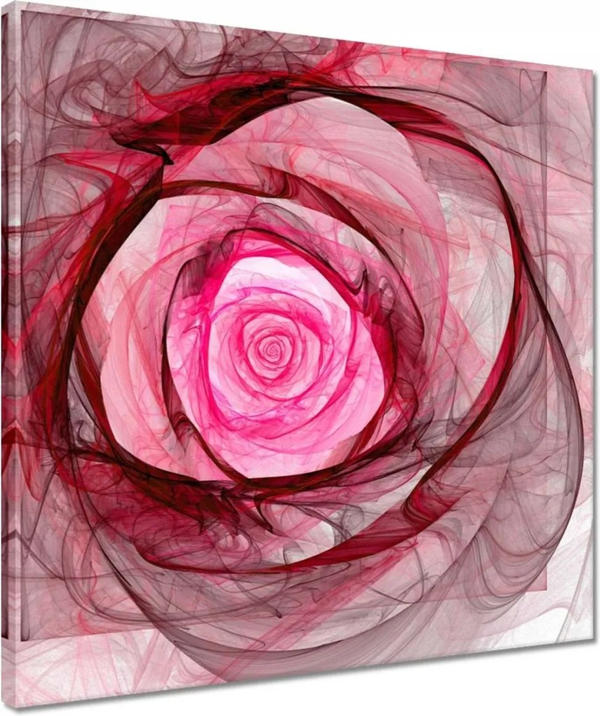 Vászonkép 40x40 Rózsaszín fraktál rózsa