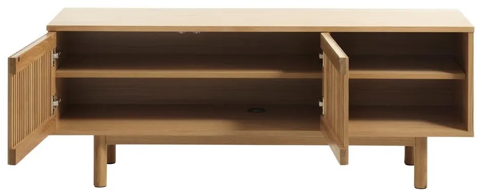 Natúr színű TV-állvány tölgyfa dekorral 143x55 cm Tiber – Unique Furniture