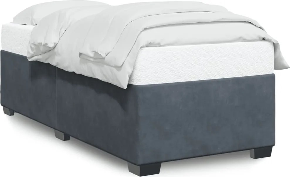 vidaXL sötétszürke bársony ágykeret matrac nélkül 90x190 cm