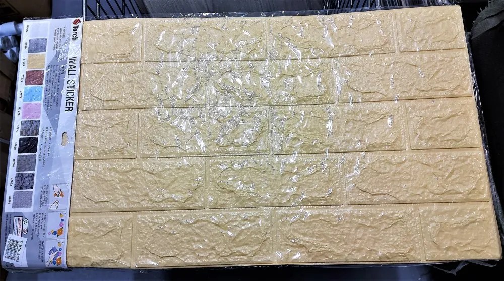 10 Darab Öntapadós 3d Tégla Hatású Dekor Falmatrica Tapéta Krém Krémszínű Színben 70x70x0,6 Cm