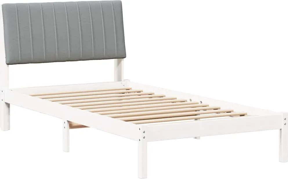 vidaXL Ágykeret fejtámlával Fehér 100 x 200 cm Tömör fenyőfa