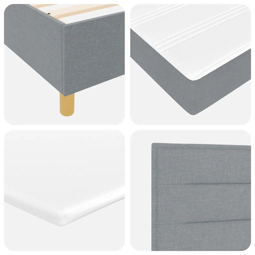 Boxspring Ágy Mattal és LED Fény Szürke 140x200 cm Szövet