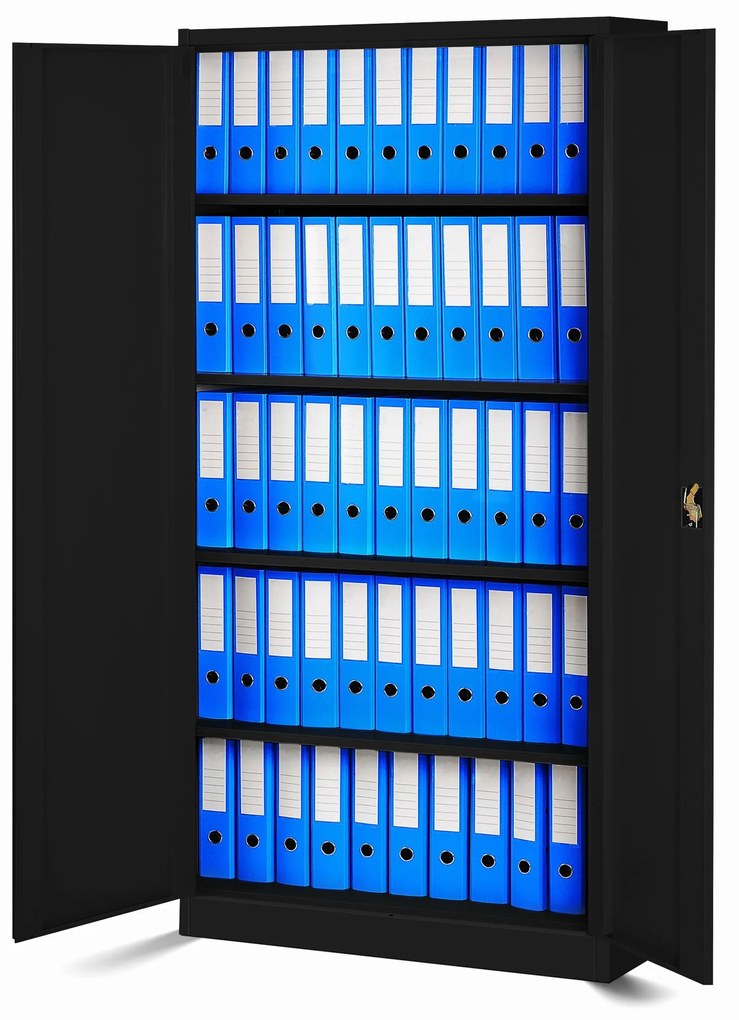 Set 4x fém iratszekrény JAN H, 900 x 1950 x 400 mm, fekete