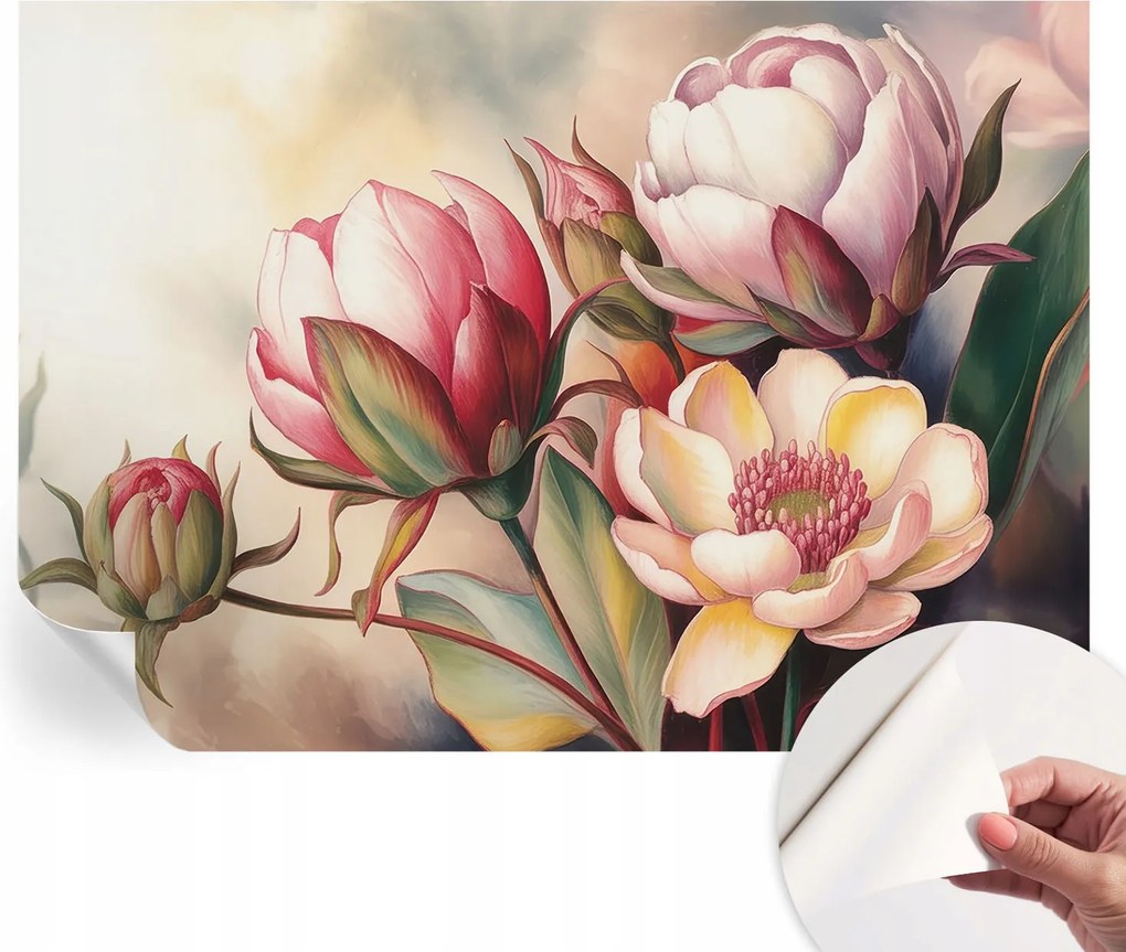 Öntapadós tapéta Divatos 3D fali ragasztóval Virágcsokor 208x146 cm