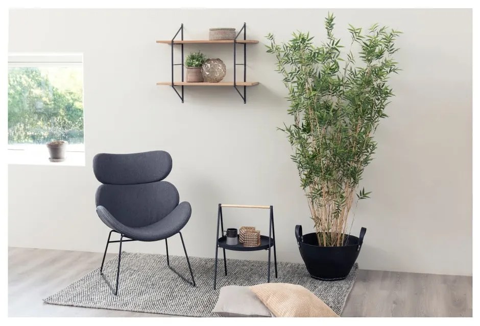 Cazar sötétszürke fotel fekete lábakkal - Actona