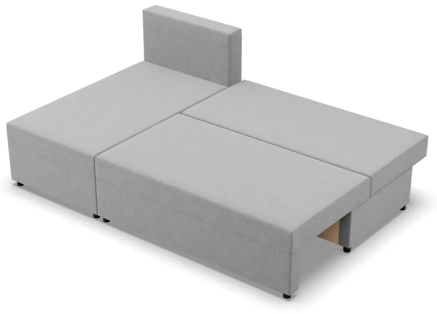 Nobu sarokkanapé, fonott, univerzális oldal, világosszürke