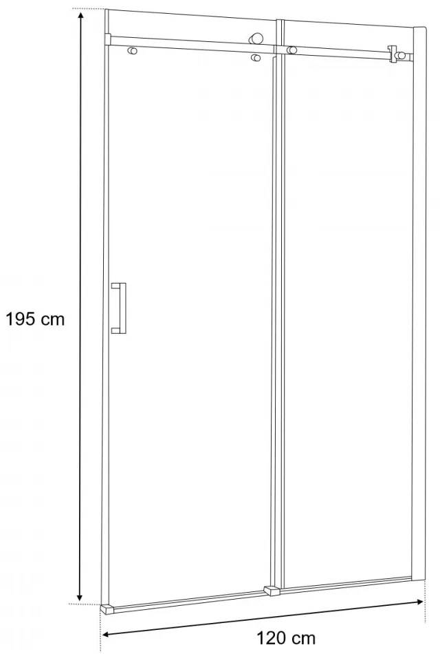 Bold görgős zuhanyajtó 120x195 cm