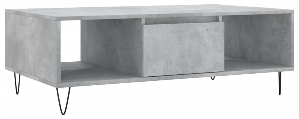Betonszürke szerelt fa dohányzóasztal 104 x 60 x 35 cm