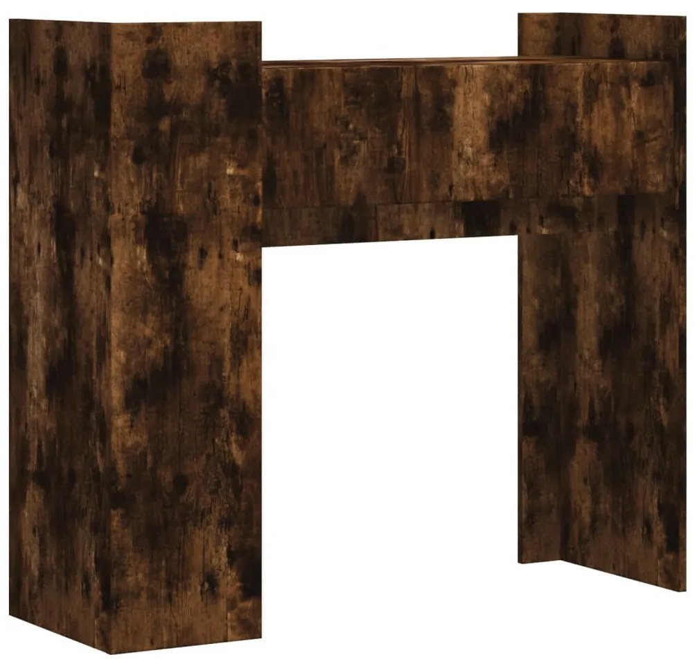füstös tölgy színű szerelt fa tálalóasztal 100x35x90 cm