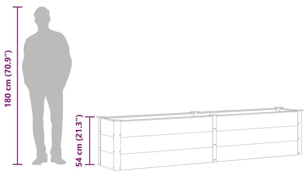 szürke WPC kerti magaságyás 250 x 50 x 54 cm