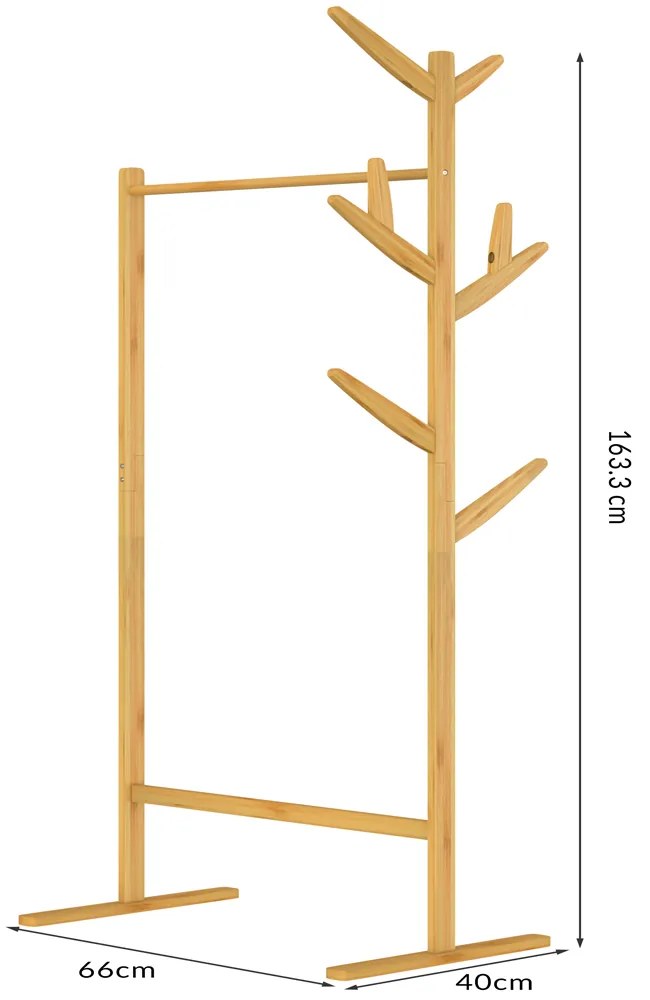 Casaria® Nordik ruhatartó állvány - bambusz