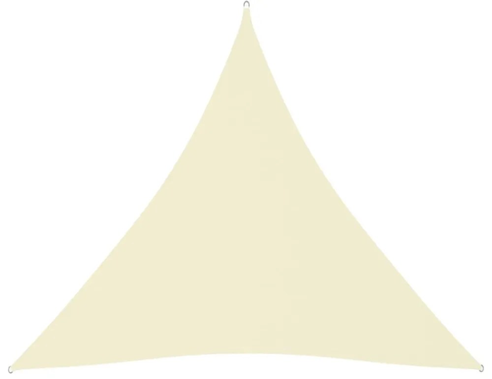 krémszínű háromszögű oxford-szövet napvitorla 4,5 x 4,5 x 4,5 m