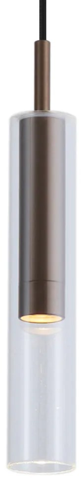 Modern spotlámpa sötét bronz színben, átlátszó üveggel, 1 fázisú sínrendszerhez - Slimline Loyce