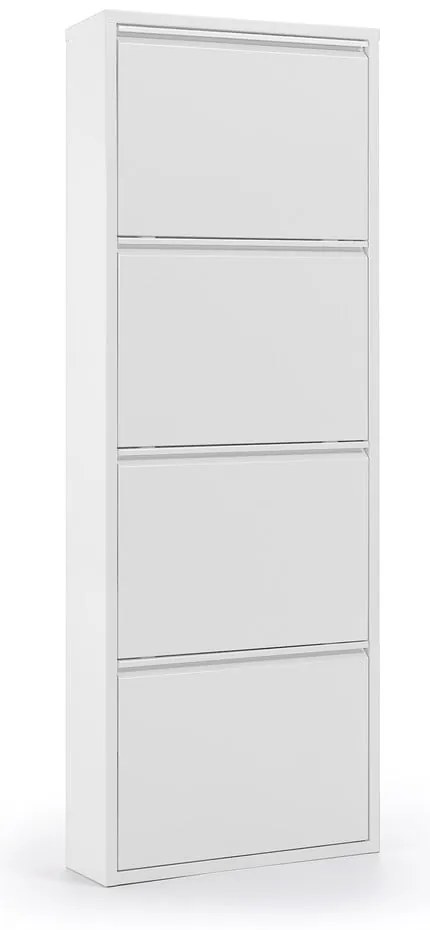Fehér fém billenő ajtós cipőtartó 50x136x15 cm Ode – Kave Home