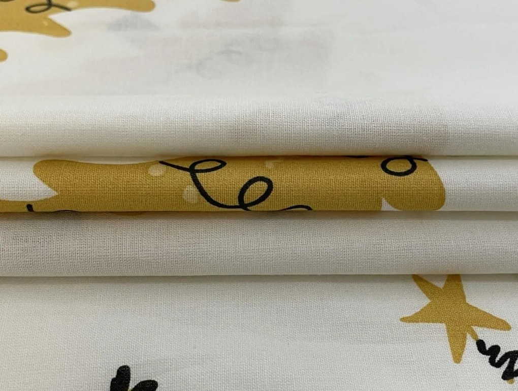 Pamut ágynemű FROST & GOLD fehér Ágyneműhuzat mérete: 70 x 90 cm | 140 x 200 cm