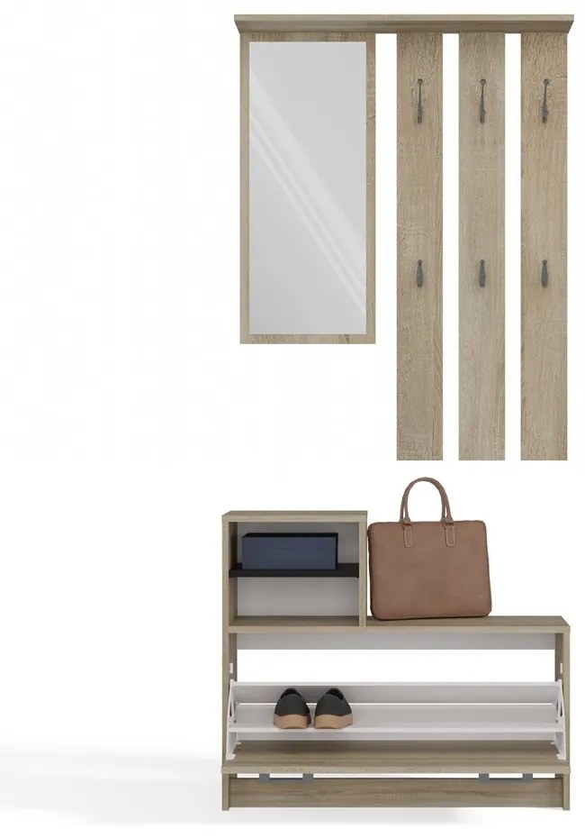 Odell GAR előszobafal, 85x180x24 cm, sonoma